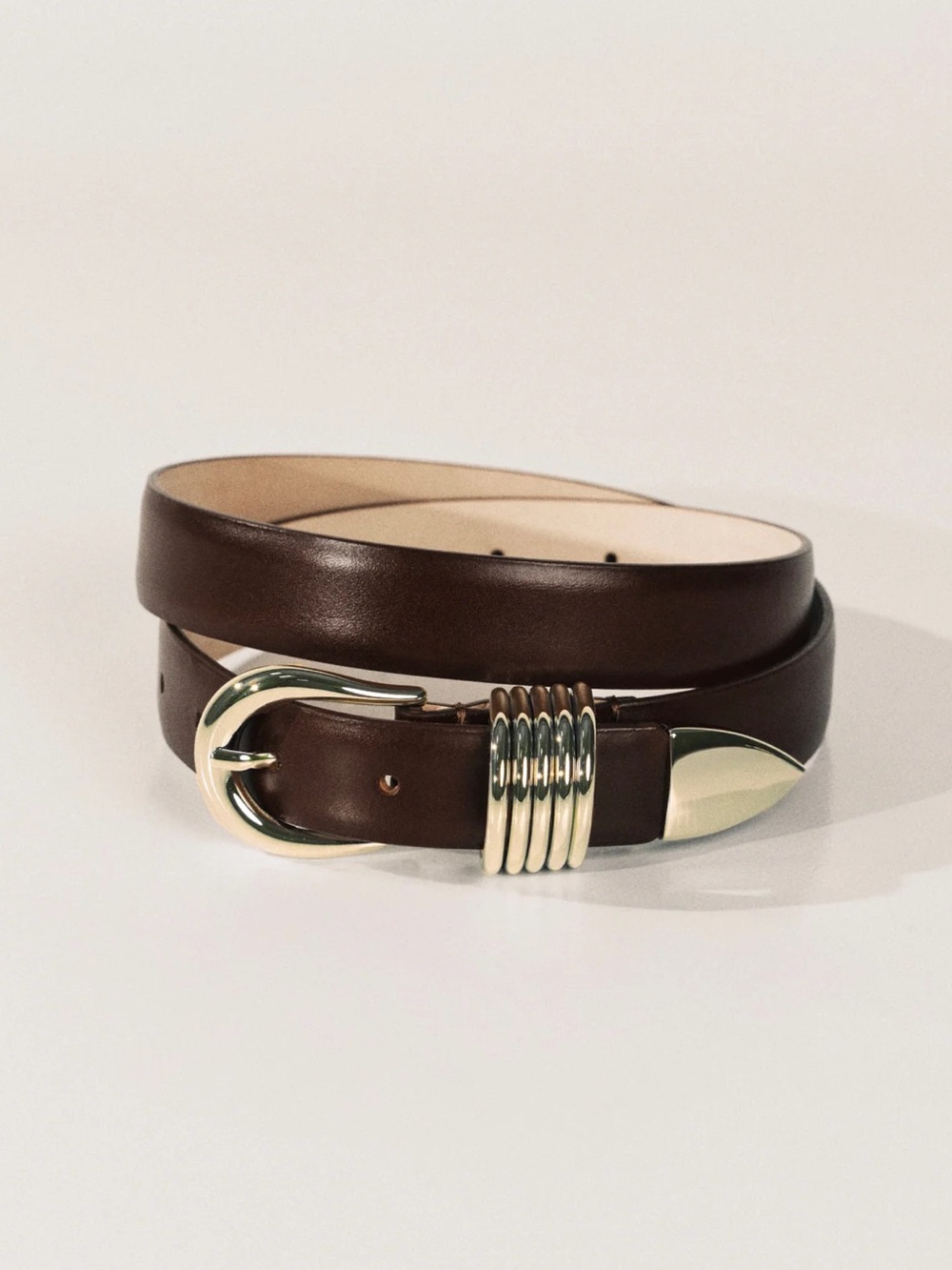 Dèhanche Hollyhock Belt in Brown and Gold